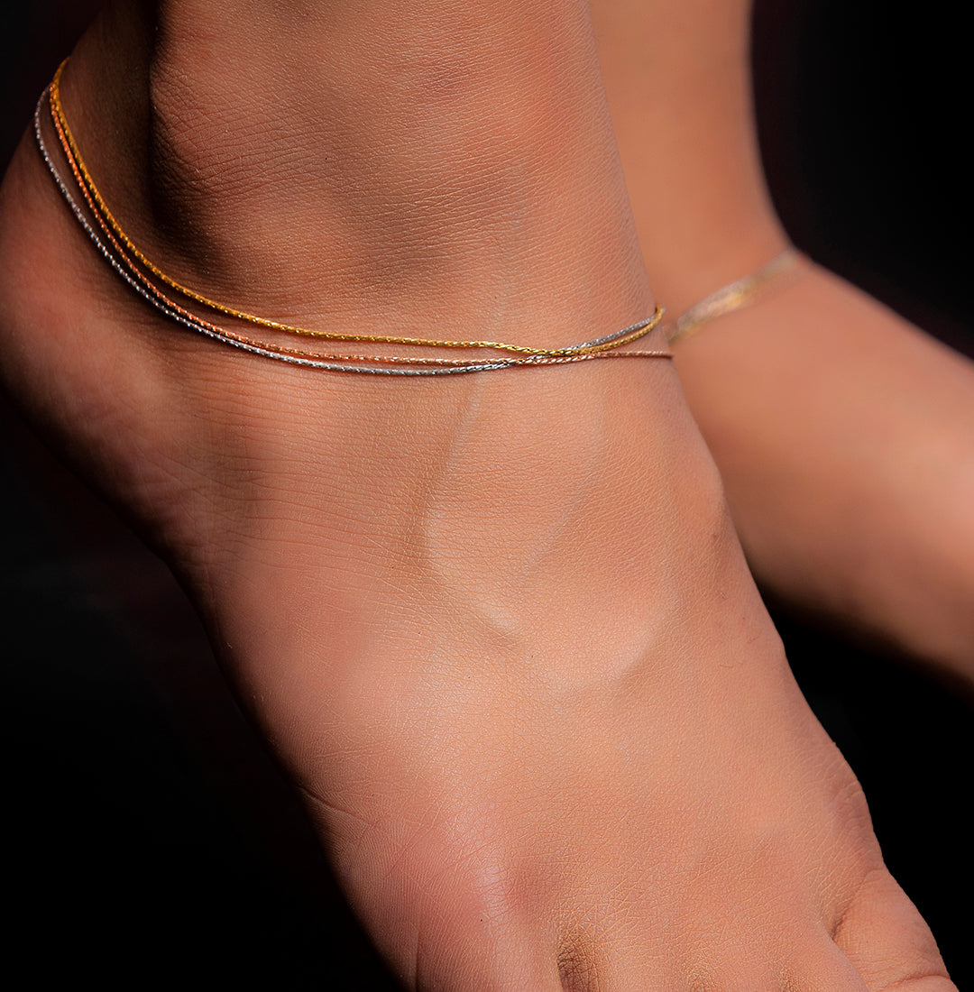 Harmony of Hues - Triple Tone Layered Anklet
