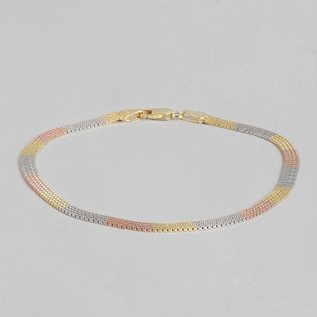 Multi Toned 925 Sterling Silver Anklet