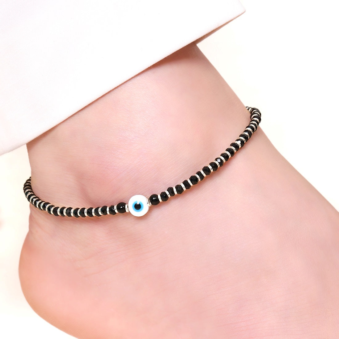 Nazariya Evil Eye 925 Sterling Silver Anklet