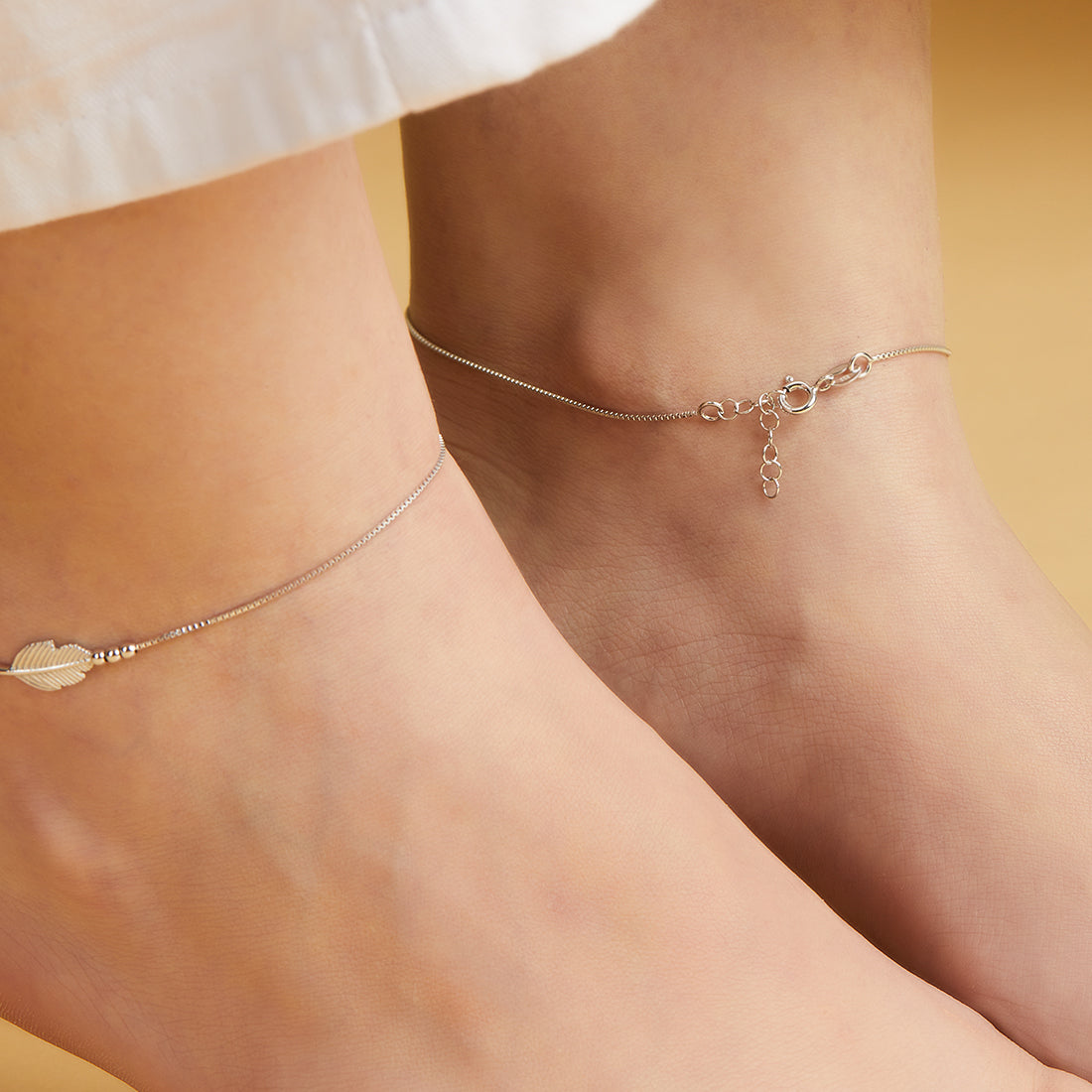 Leaf 925 Sterling Silver Anklet