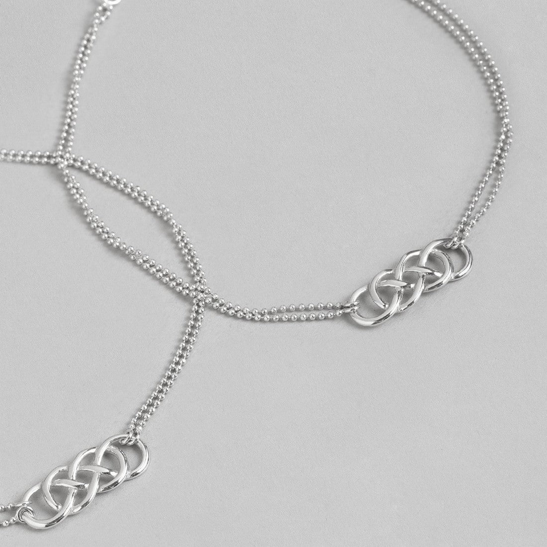 Double infinity 925 Sterling Silver Anklets