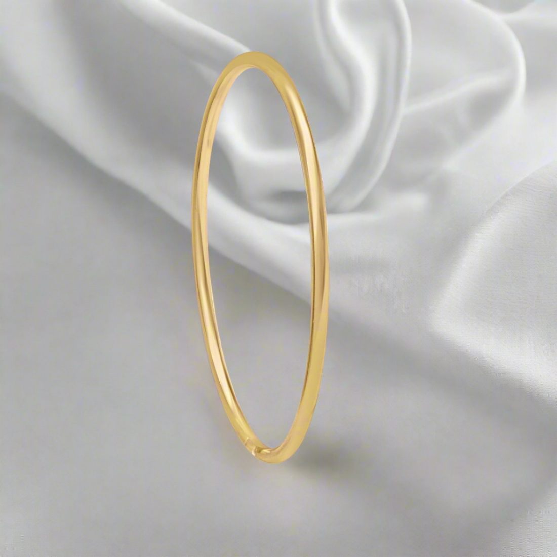 Classic Gold Plated 925 Sterling Silver Plain Bangle