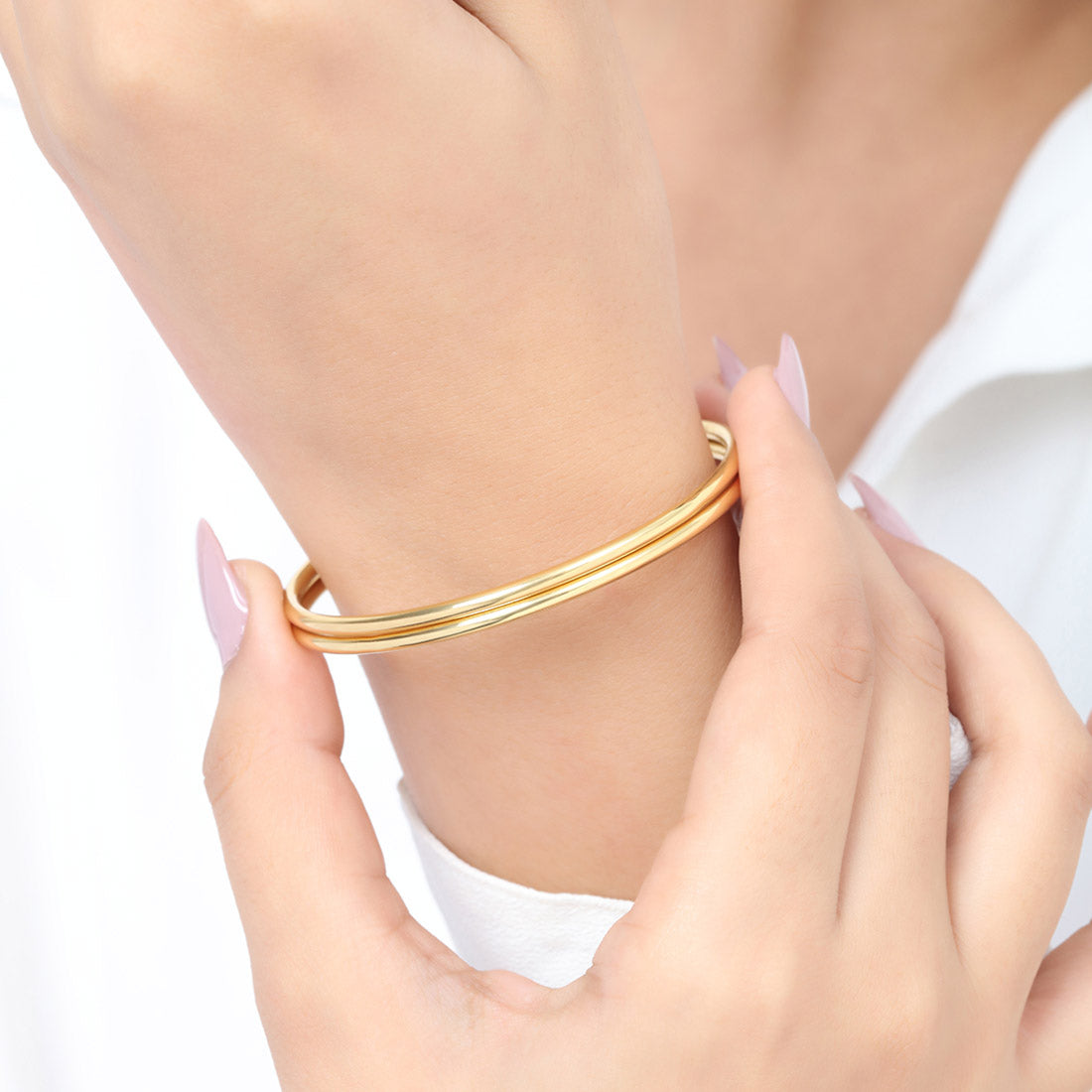 Classic Gold Plated 925 Sterling Silver Plain Bangle