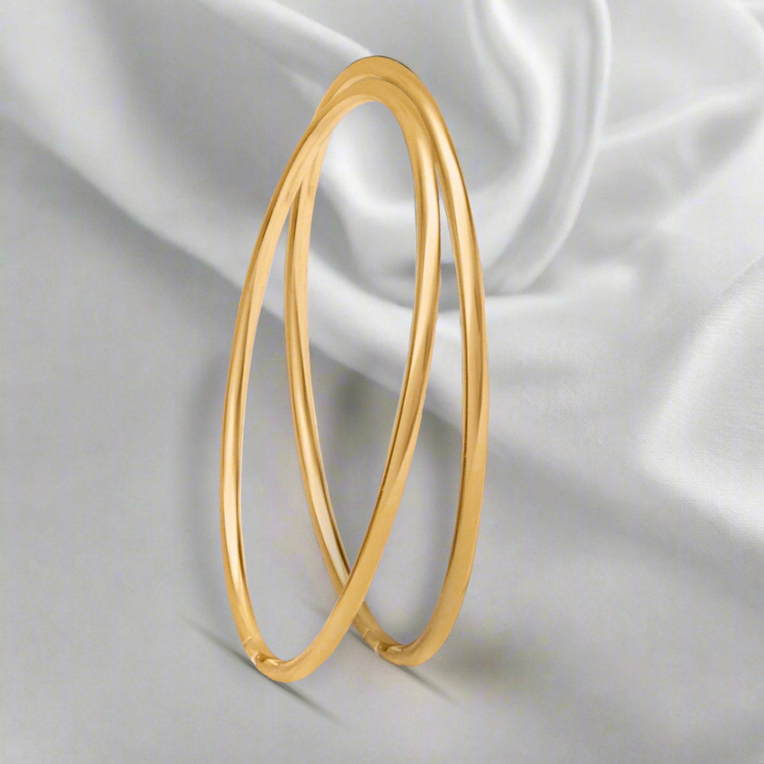 Classic Gold Plated 925 Sterling Silver Plain Bangle