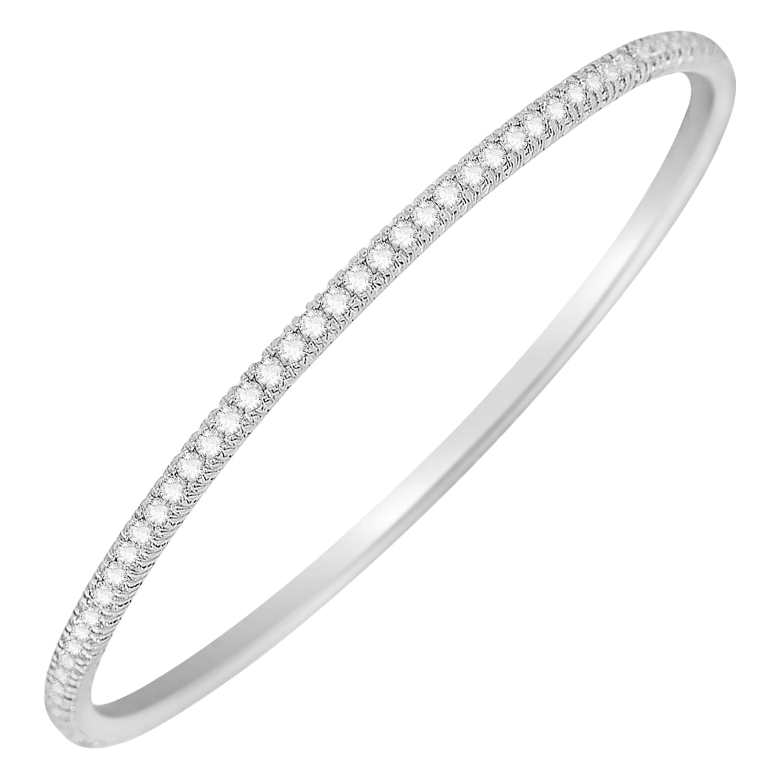 Statement Cubic Zirconia 925 Sterling Silver Rhodium-Plated Bangles