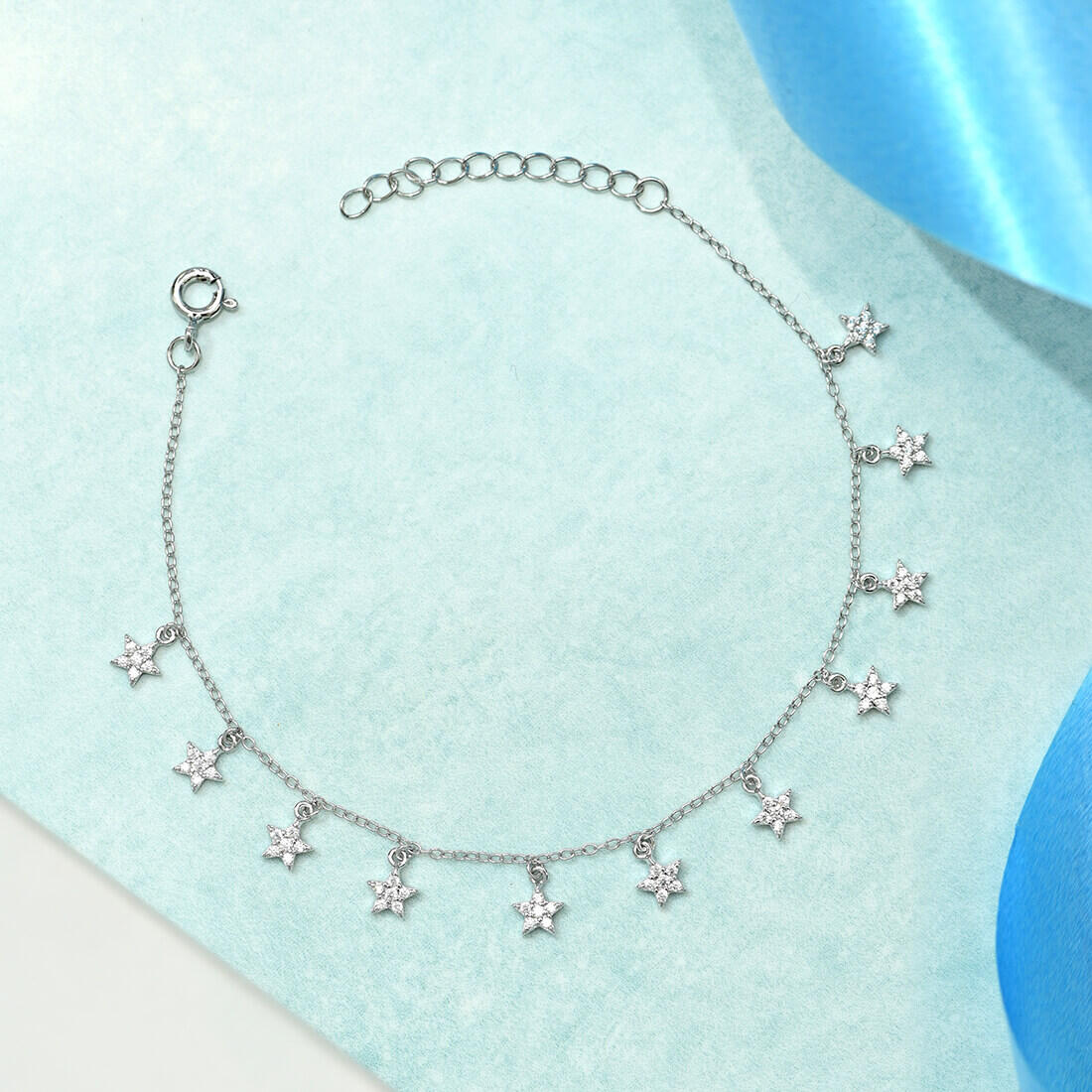 Starry Charms Cubic Zirconia 925 Silver Bracelet