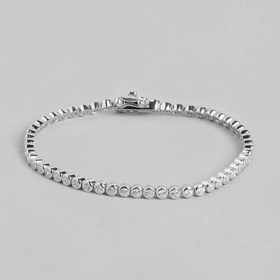 Interlink CZs 925 Sterling Silver Bracelet