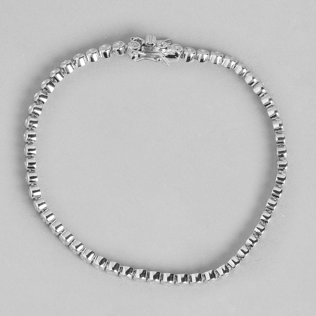 Interlink CZs 925 Sterling Silver Bracelet