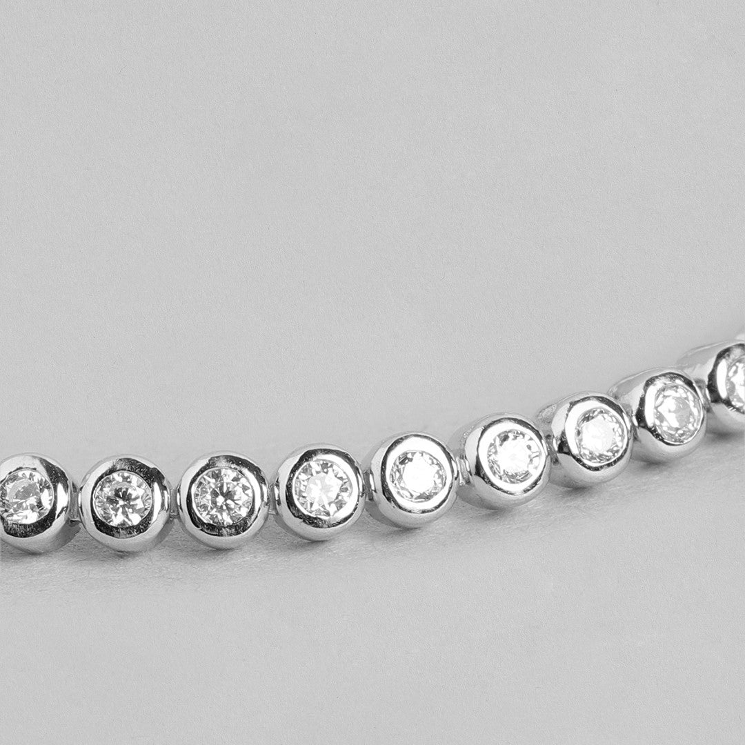 Interlink CZs 925 Sterling Silver Bracelet