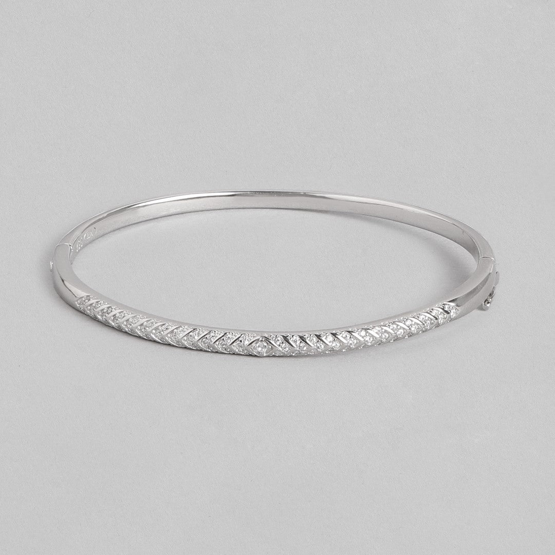 Classy 925 Sterling Silver Rhodium Plated Bracelet