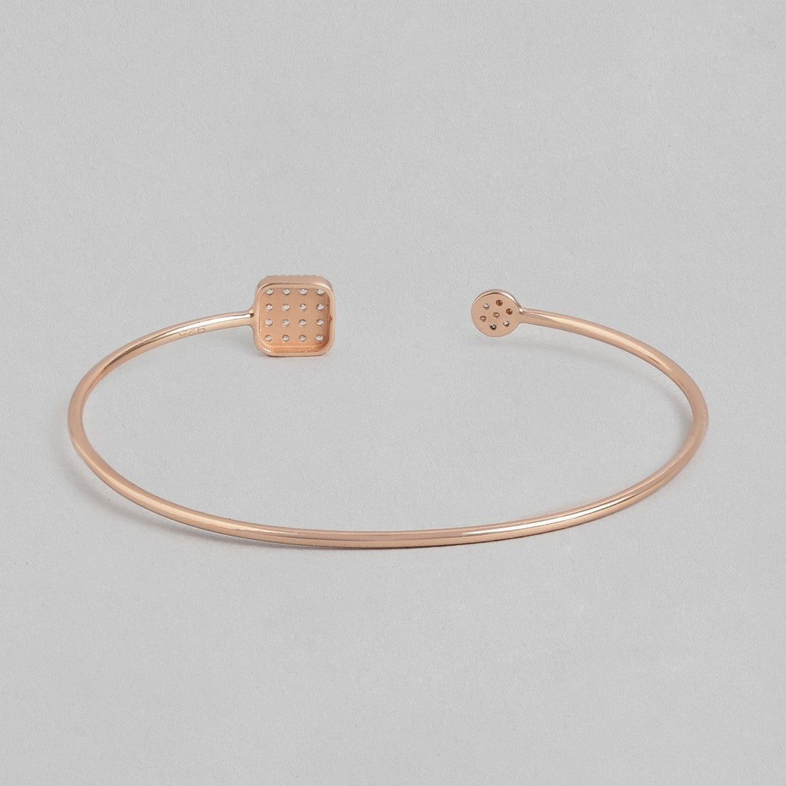 Rose Gold Radiance: Sterling Silver Bracelet with Cubic Zirconia