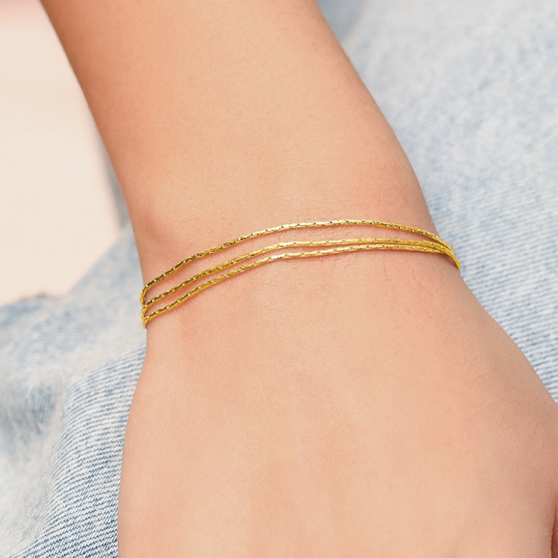 Chic 925 Sterling Silver Gold Plated Bracelet