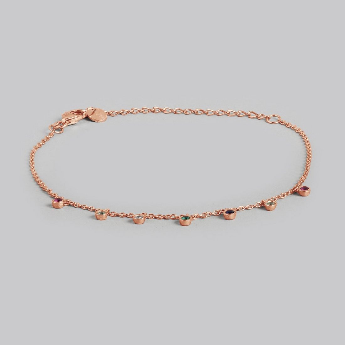 Dazzling Cascade Rose gold-Plated CZ 925 Sterling Silver Drop Bracelet