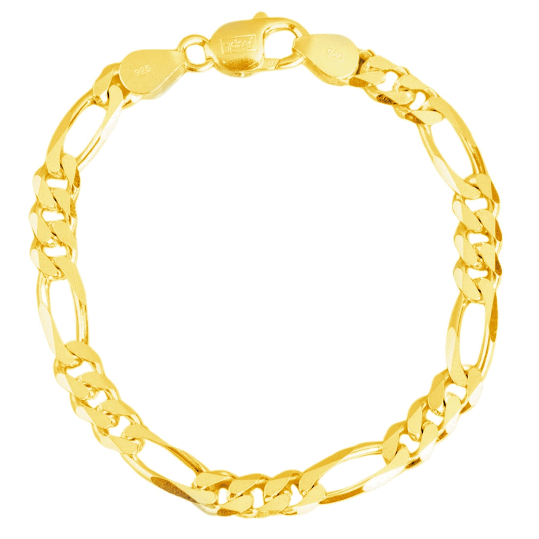 Luxurious Gold Plated 925 Sterling Silver Men's Linked Bracelet