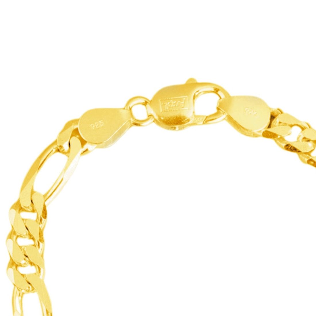 Luxurious Gold Plated 925 Sterling Silver Men's Linked Bracelet