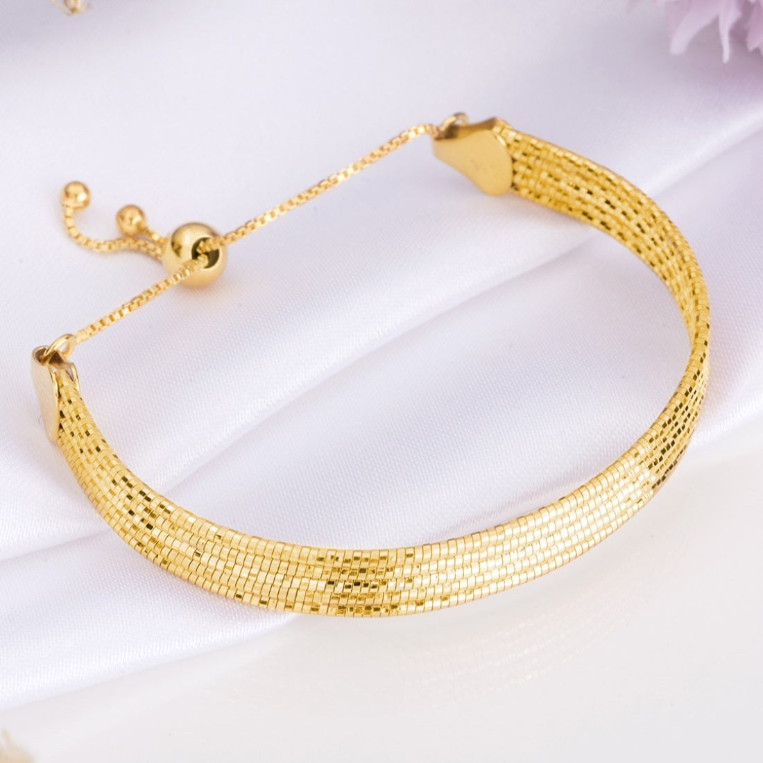 Golden Harmony 925 Sterling Silver Five-Line Bracelet