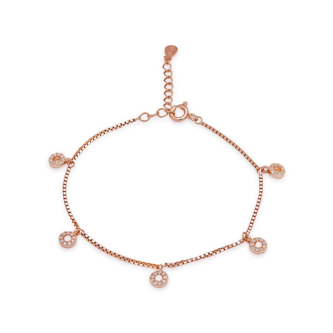 Mystic Harmony Rose Gold Plated CZ Sparkle 925 Sterling Silver Bracelet