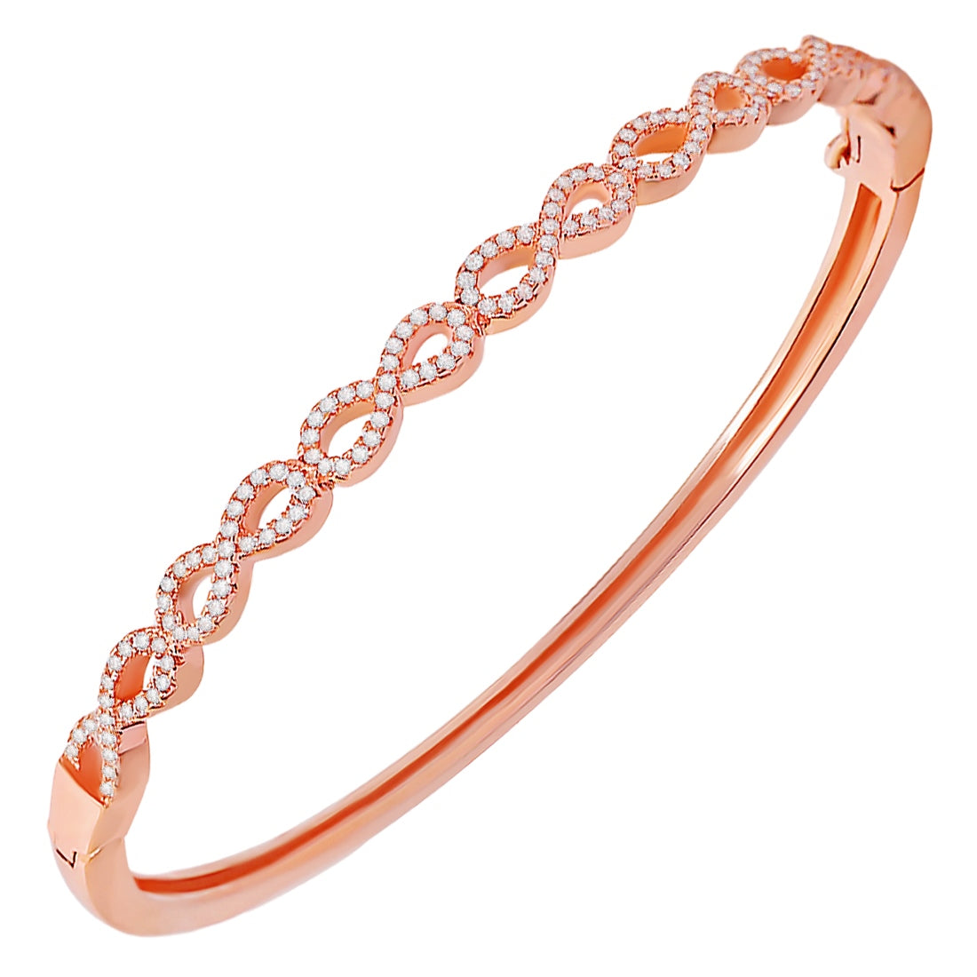 Eternal Elegance Rhodium Plated 925 Sterling Silver Infinity Bracelet