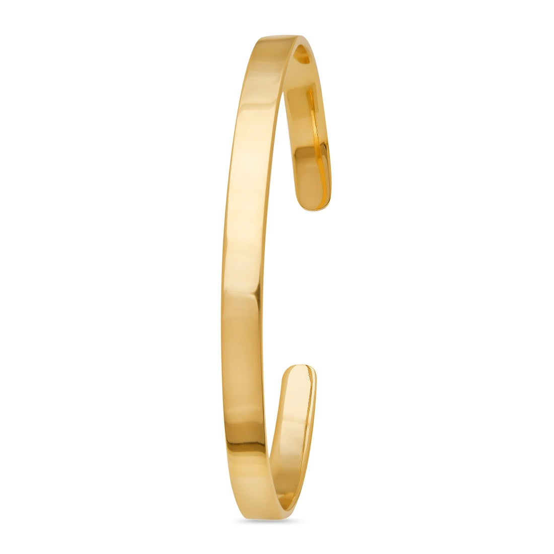 Golden Elegance 925 Sterling Silver Gold-Plated Plain Bangle Bracelet