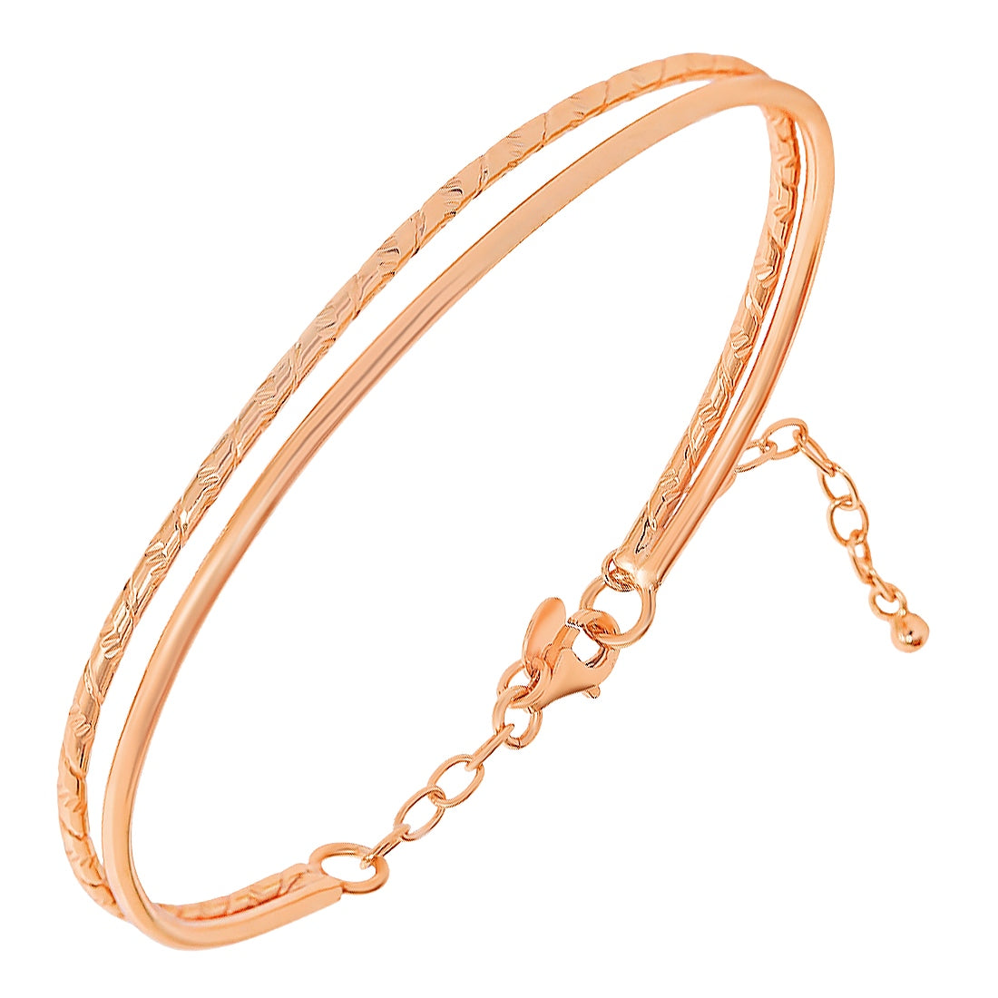 Graceful Simplicity 925 Sterling Silver Rose Gold-Plated Bracelet