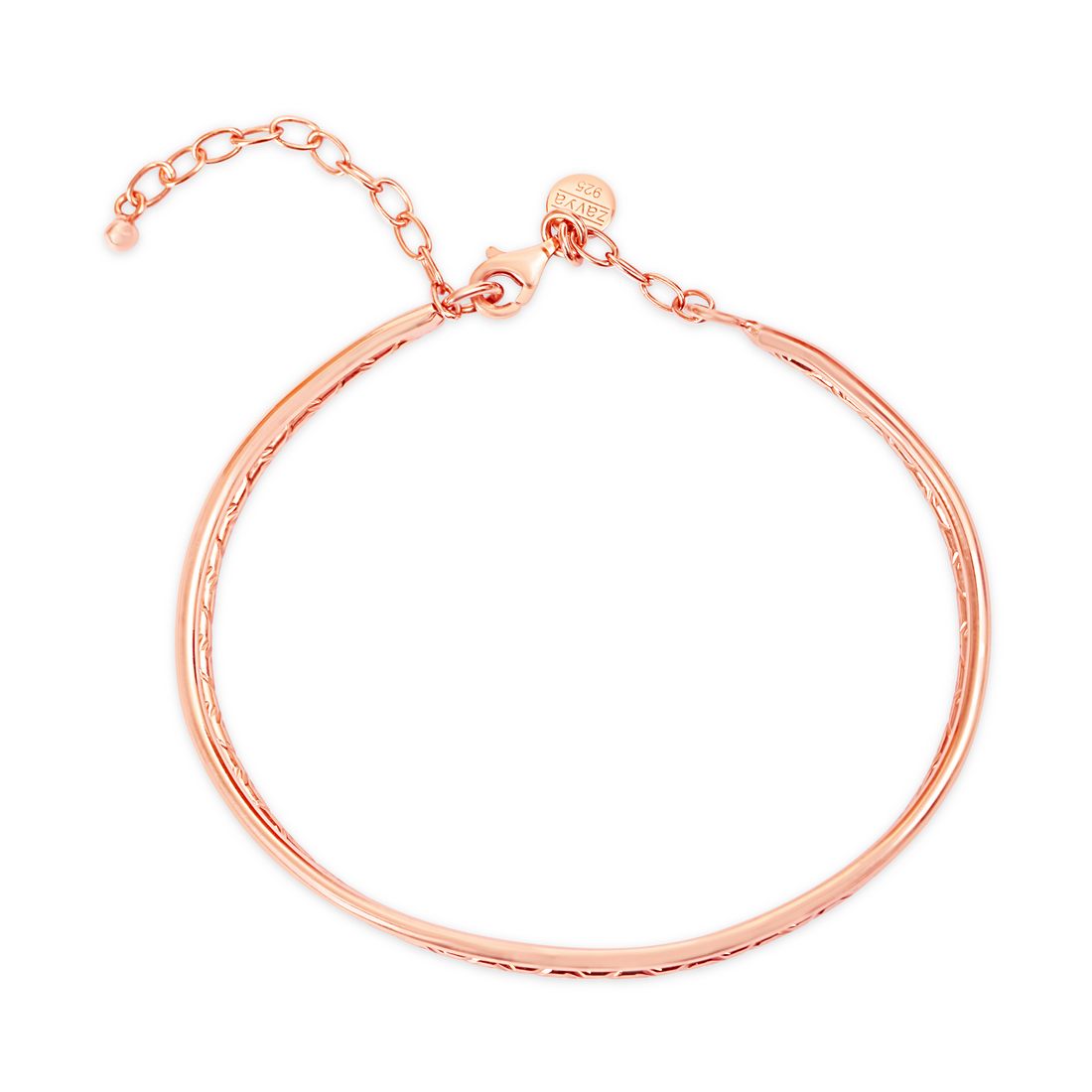 Graceful Simplicity 925 Sterling Silver Rose Gold-Plated Bracelet