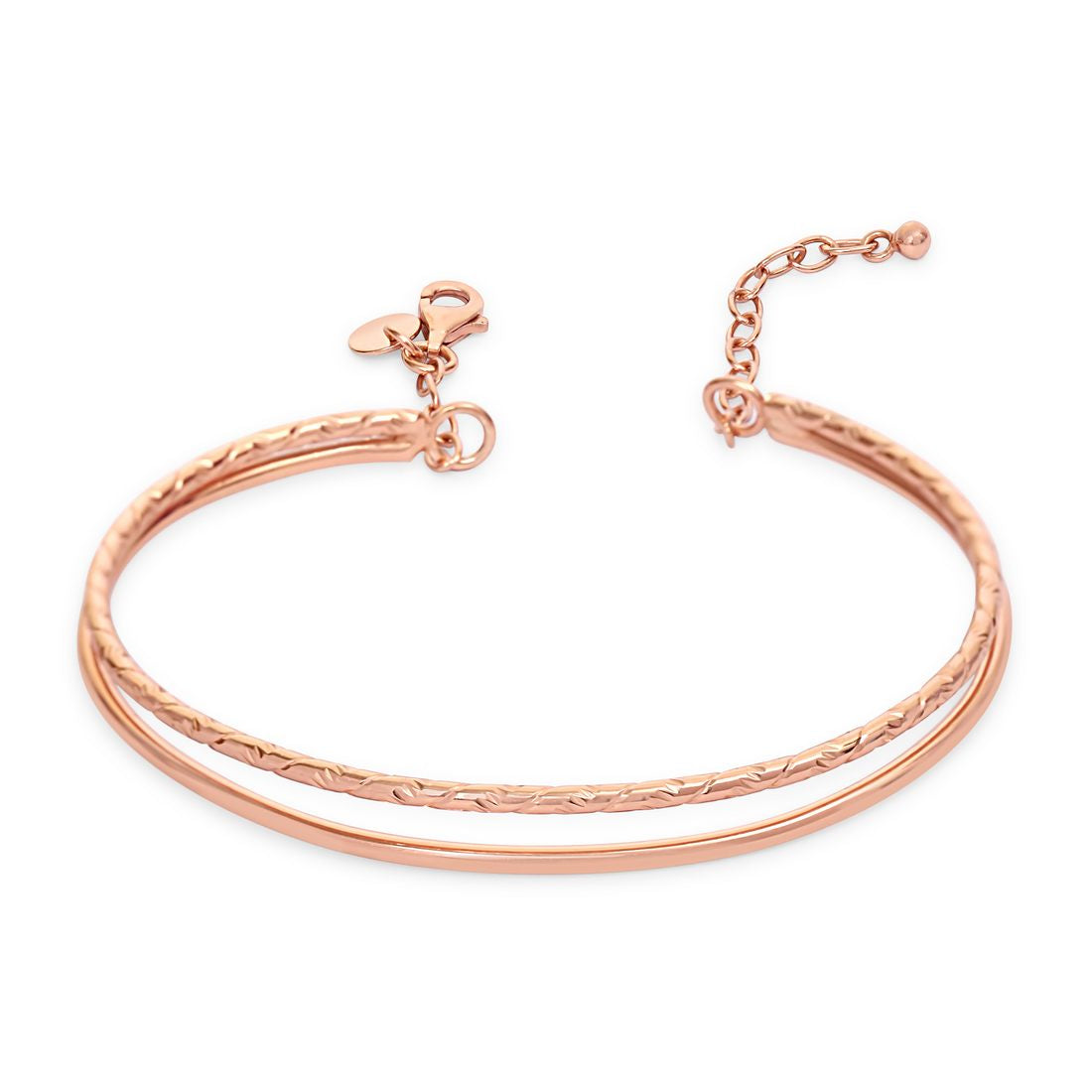 Graceful Simplicity 925 Sterling Silver Rose Gold-Plated Bracelet