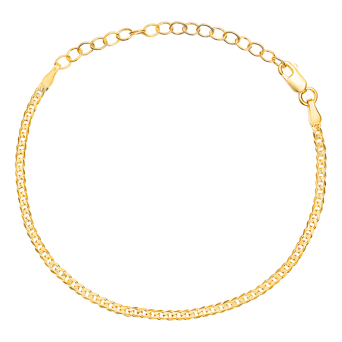 Minimalist Gold-Plated 925 Sterling Silver Women's Curb Chain Bracelet