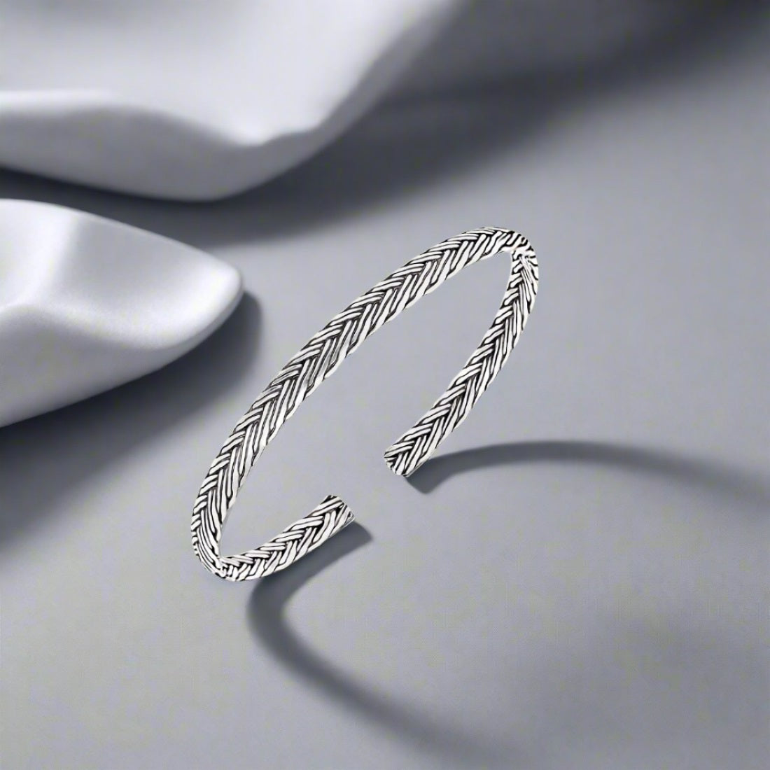 Sleek 925 Sterling Silver Men's Cuff Bracelet