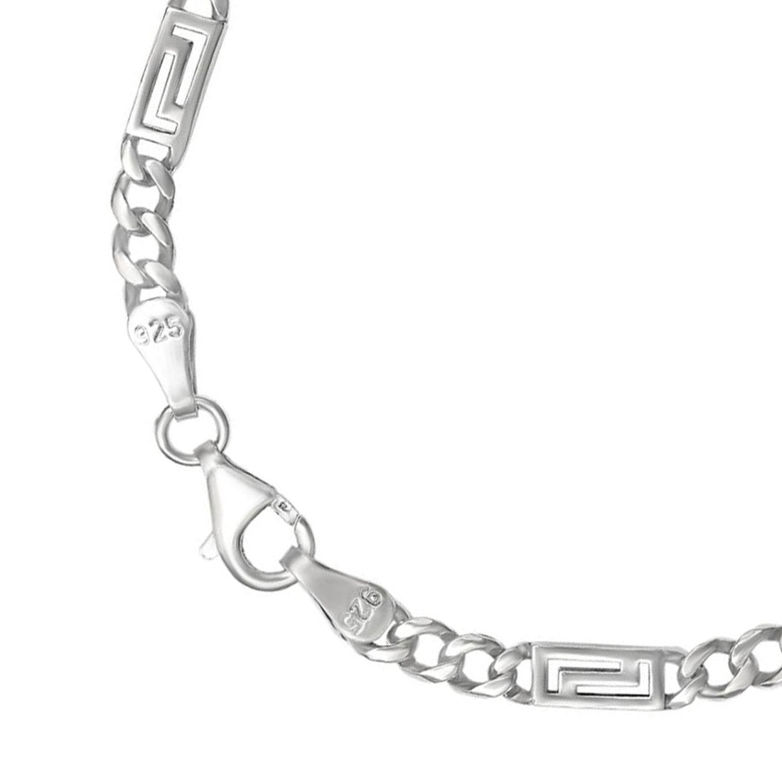 Bold Rhodium Plated 925 Sterling Silver Chain Men's Bracelet