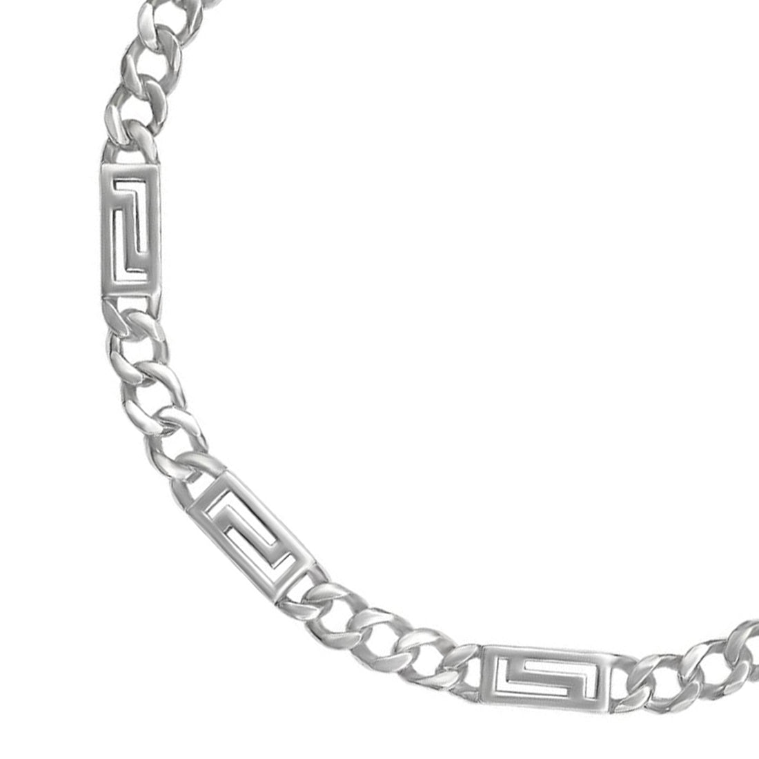 Bold Rhodium Plated 925 Sterling Silver Chain Men's Bracelet