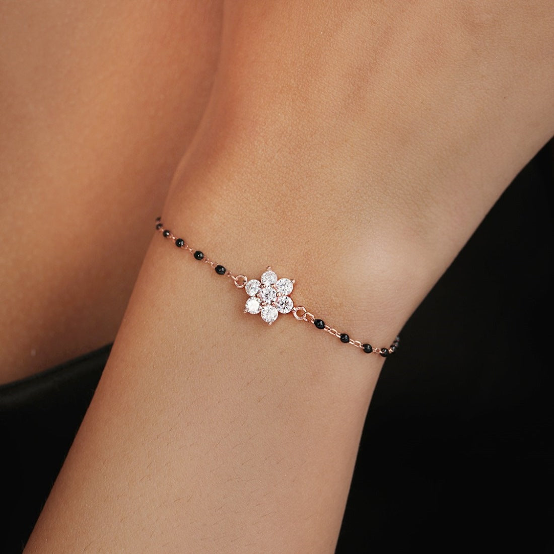 Floral Essence Rose Gold Plated 925 Sterling Silver Bracelet