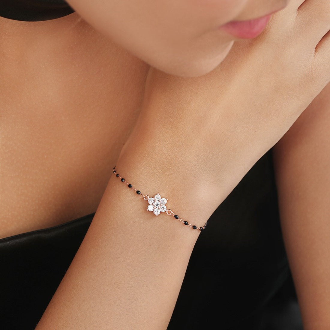 Floral Essence Rose Gold Plated 925 Sterling Silver Bracelet