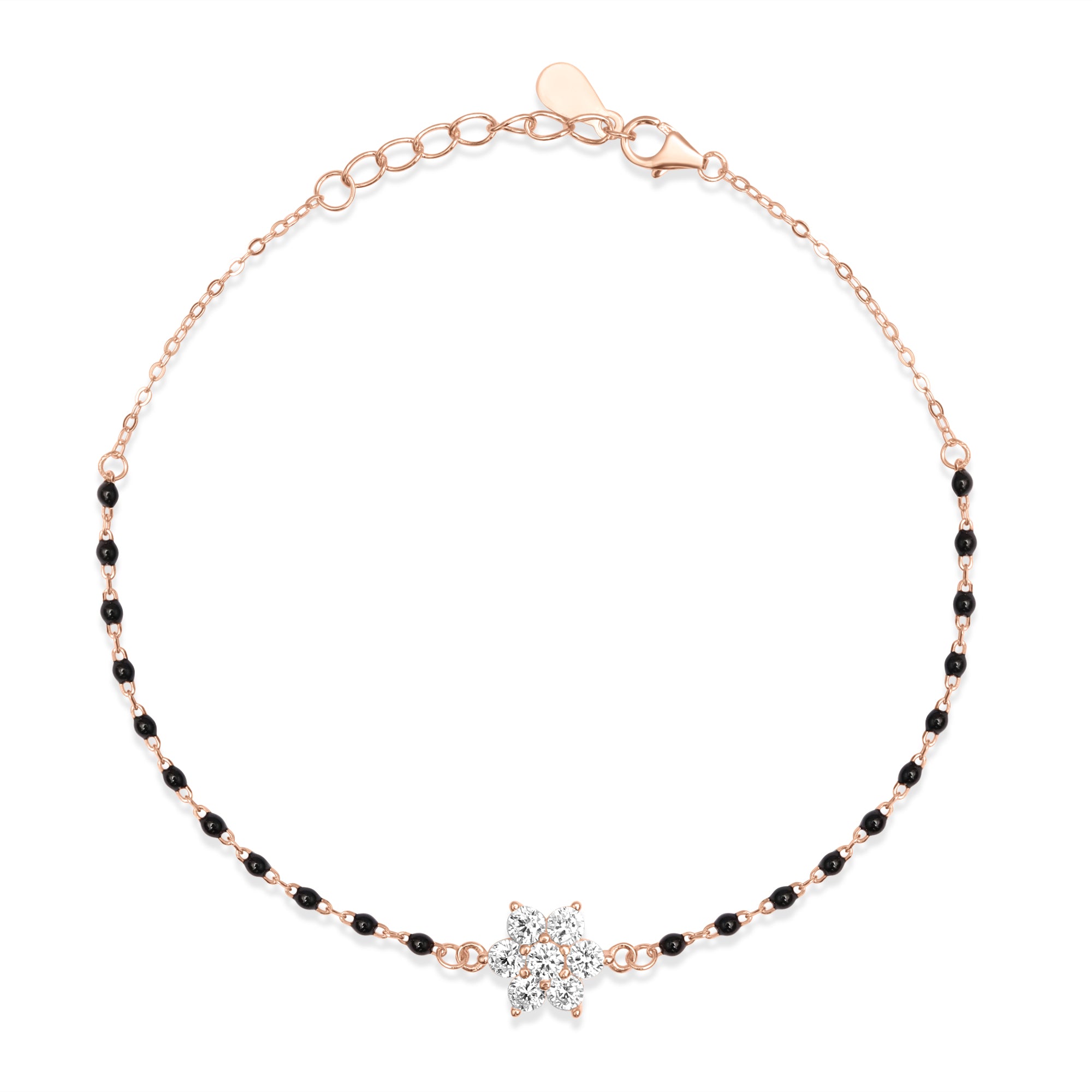 Floral Essence Rose Gold Plated 925 Sterling Silver Bracelet