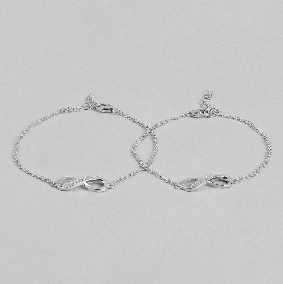 Timeless 925 Sterling Silver Infinity Bracelet Combo