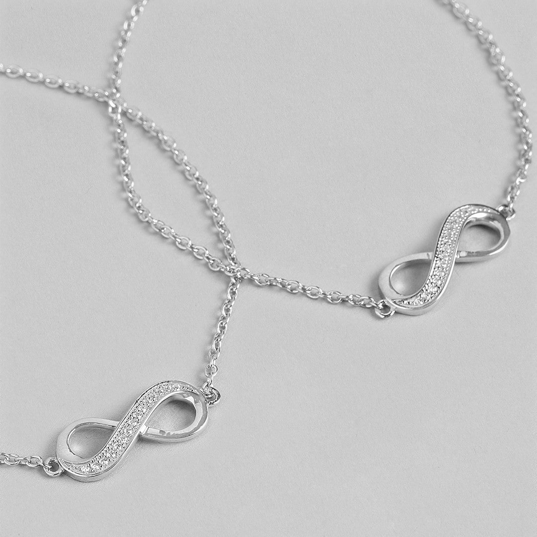 Timeless 925 Sterling Silver Infinity Bracelet Combo