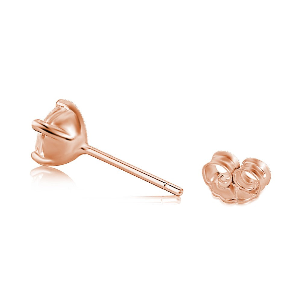 Classic Solitaire Rhodium-Plated & Rose Gold-Plated Earrings Set