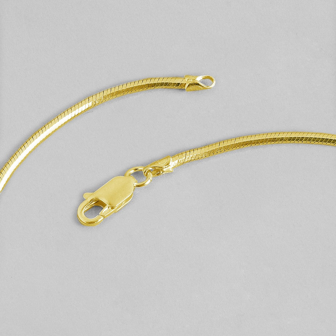 Golden Serpent 925 Sterling Silver Gold Plated Male Chain