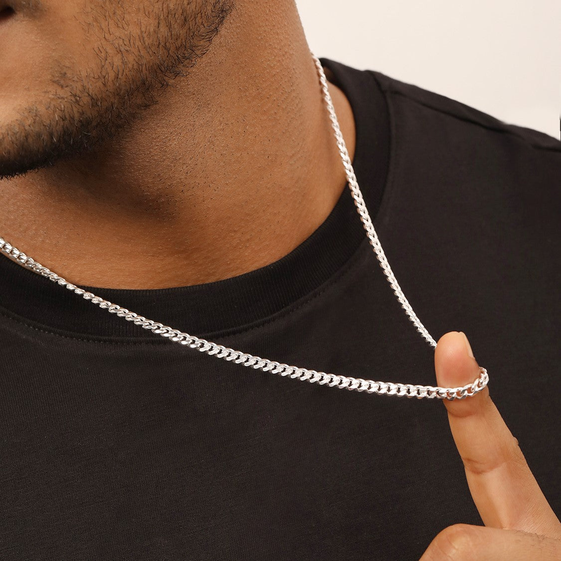 The Classic Silver-Plated Linkage 925 Sterling Silver Chain for Him