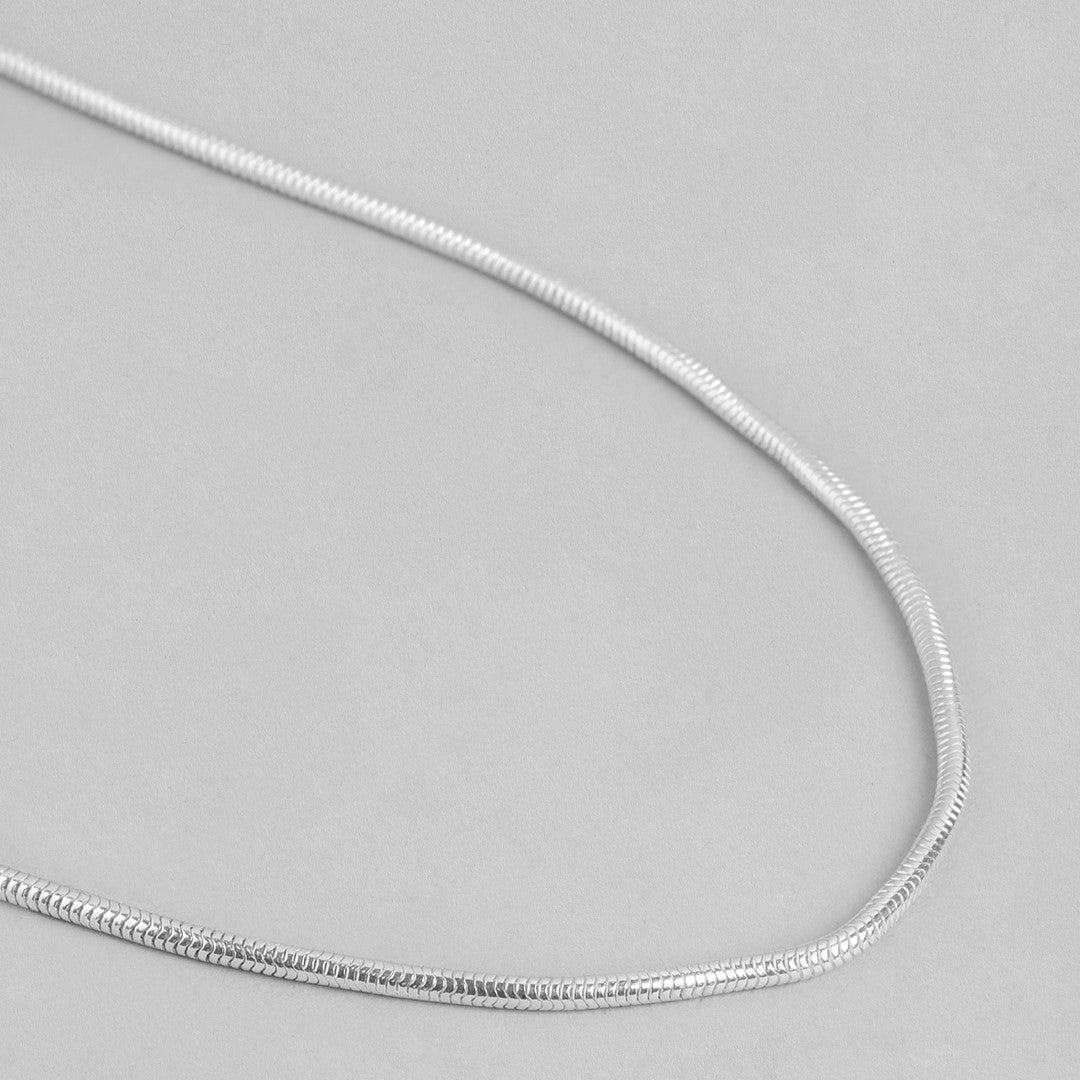 Serpentine Elegance 925 Sterling Silver Rhodium-Plated Snake Chain