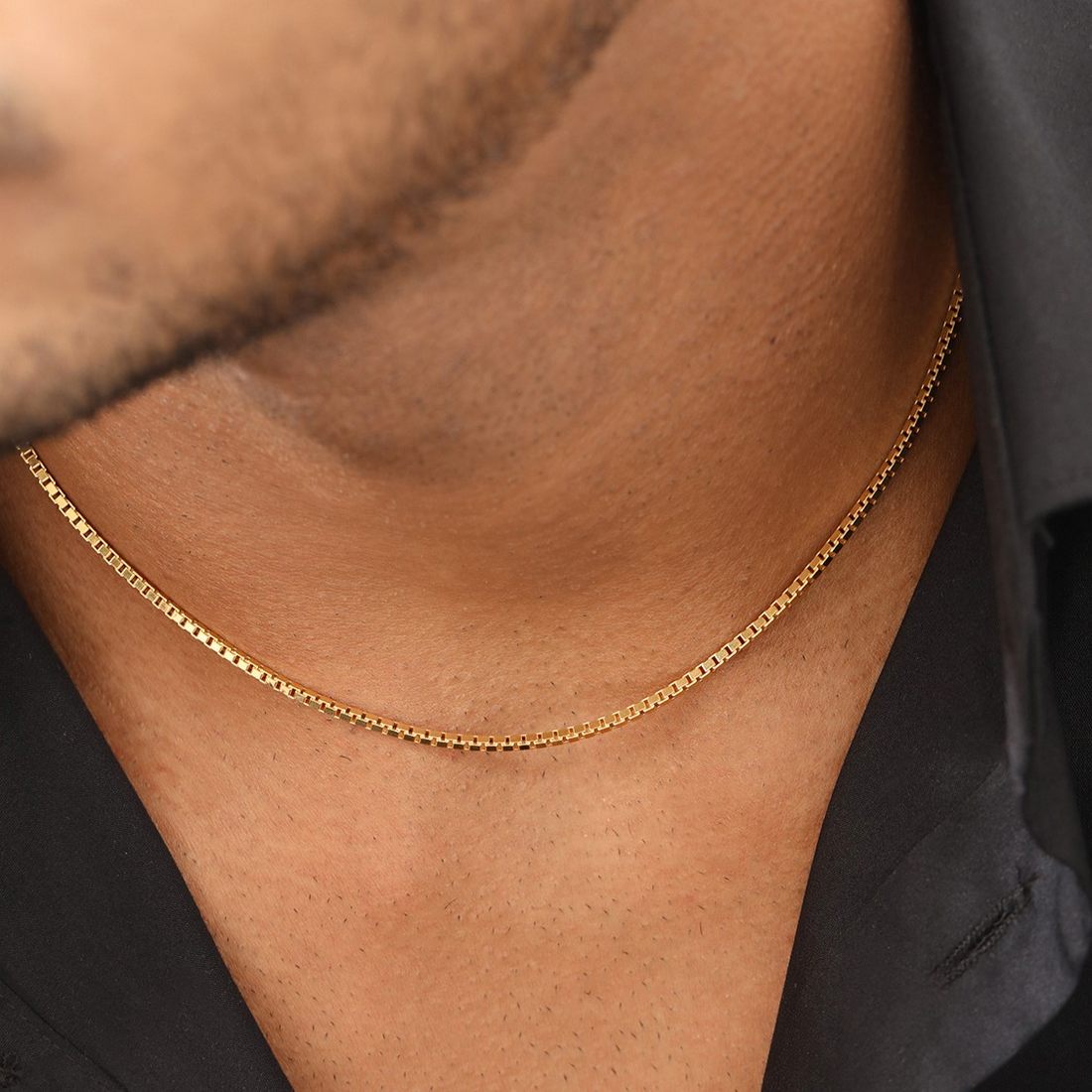 Sophisticated Gold Plated 925 Sterling Silver Men's Box Chain