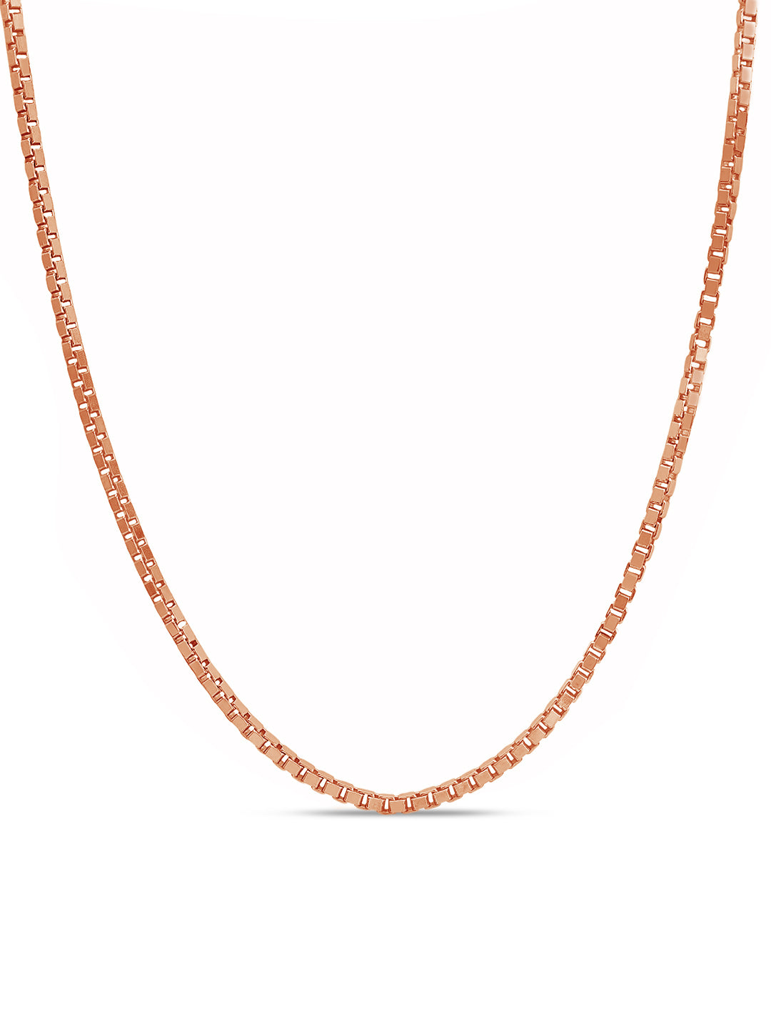 Classy Rose Gold Plated 925 Sterling Silver Box Chain for Him