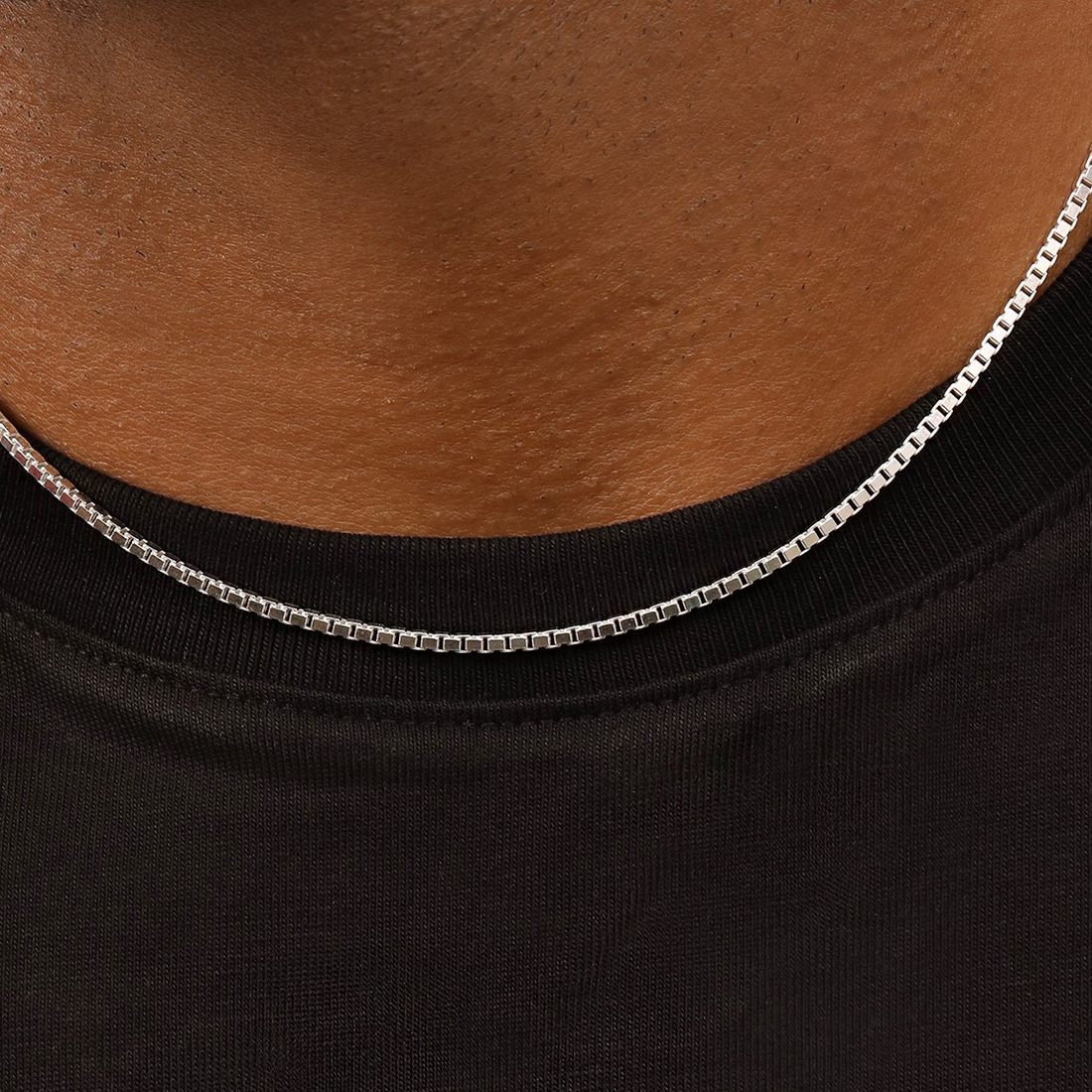 Sophisticated 925 Sterling Silver Men's Box Chain