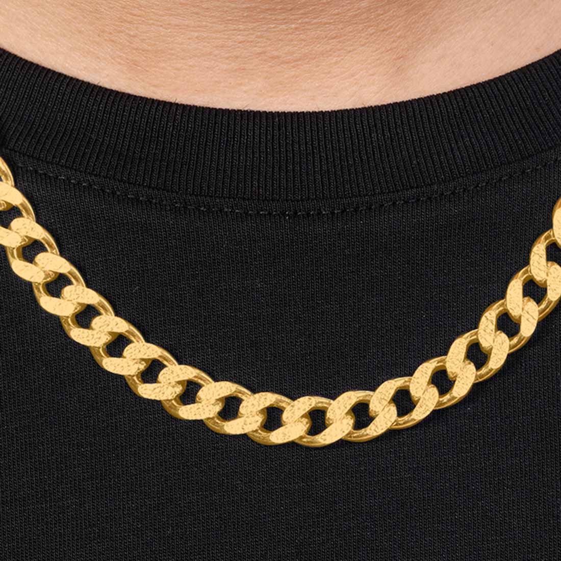 Refined Linked Gold Plated 925 Sterling Silver Men's Chain