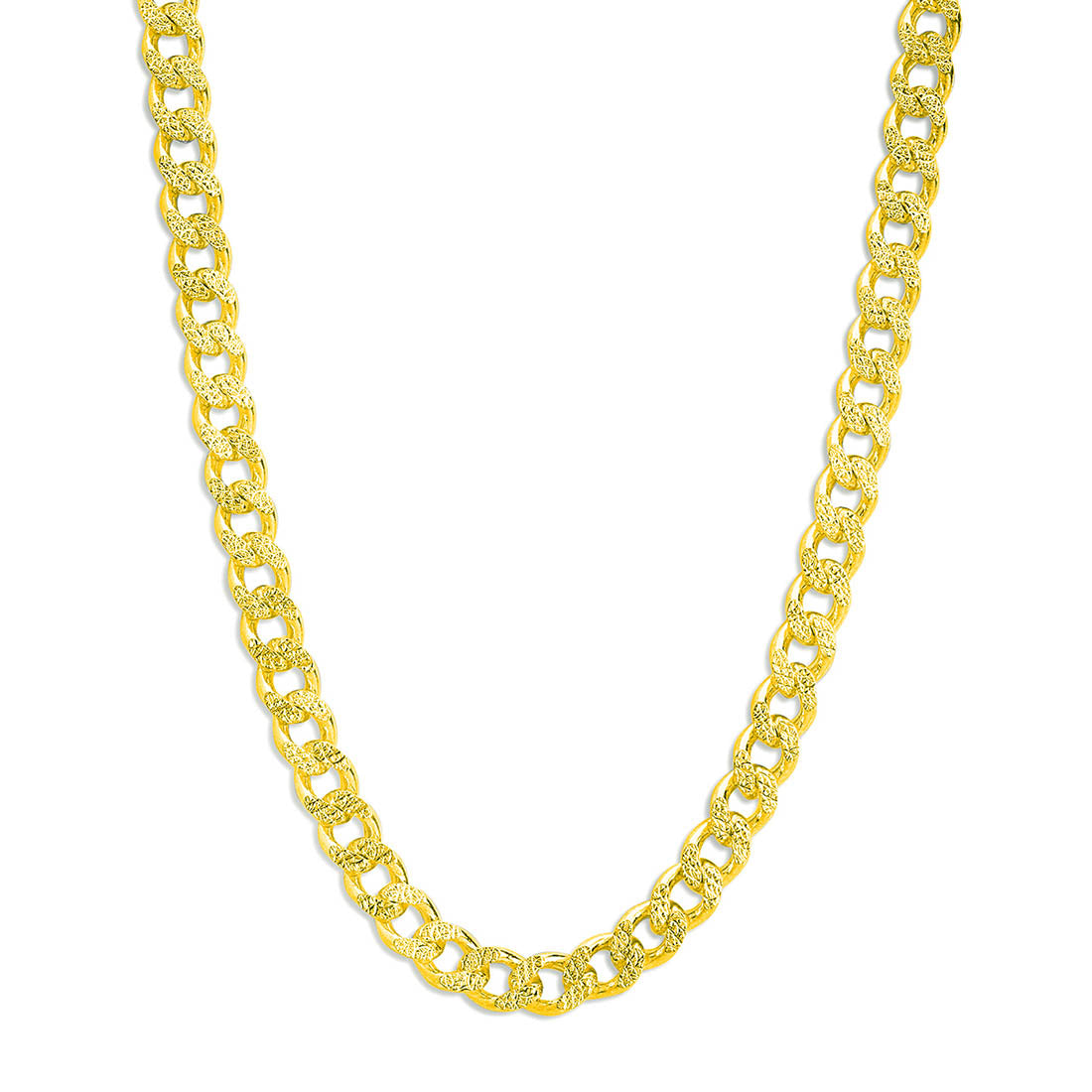 Refined Linked Gold Plated 925 Sterling Silver Men's Chain