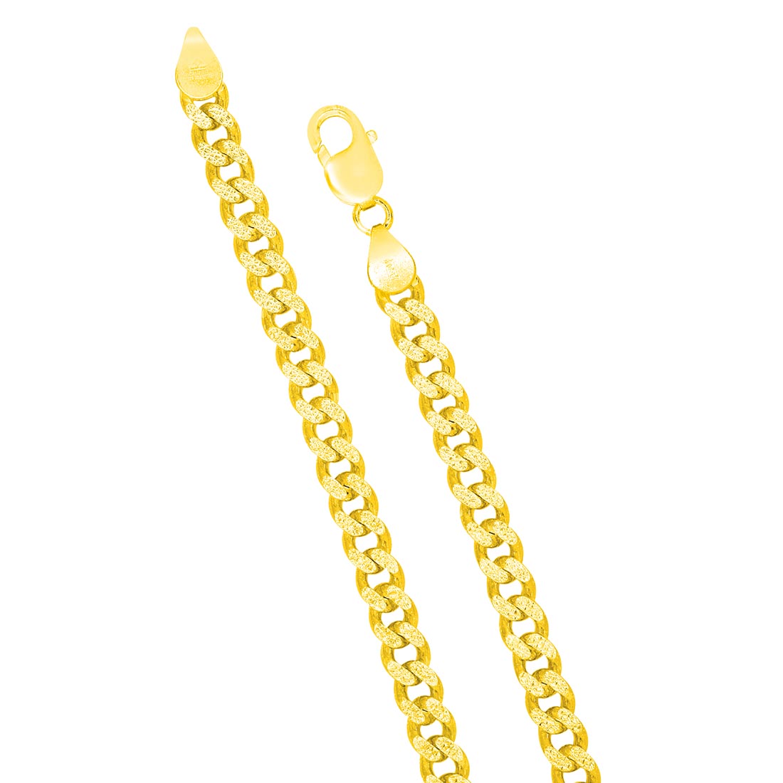 Refined Linked Gold Plated 925 Sterling Silver Men's Chain