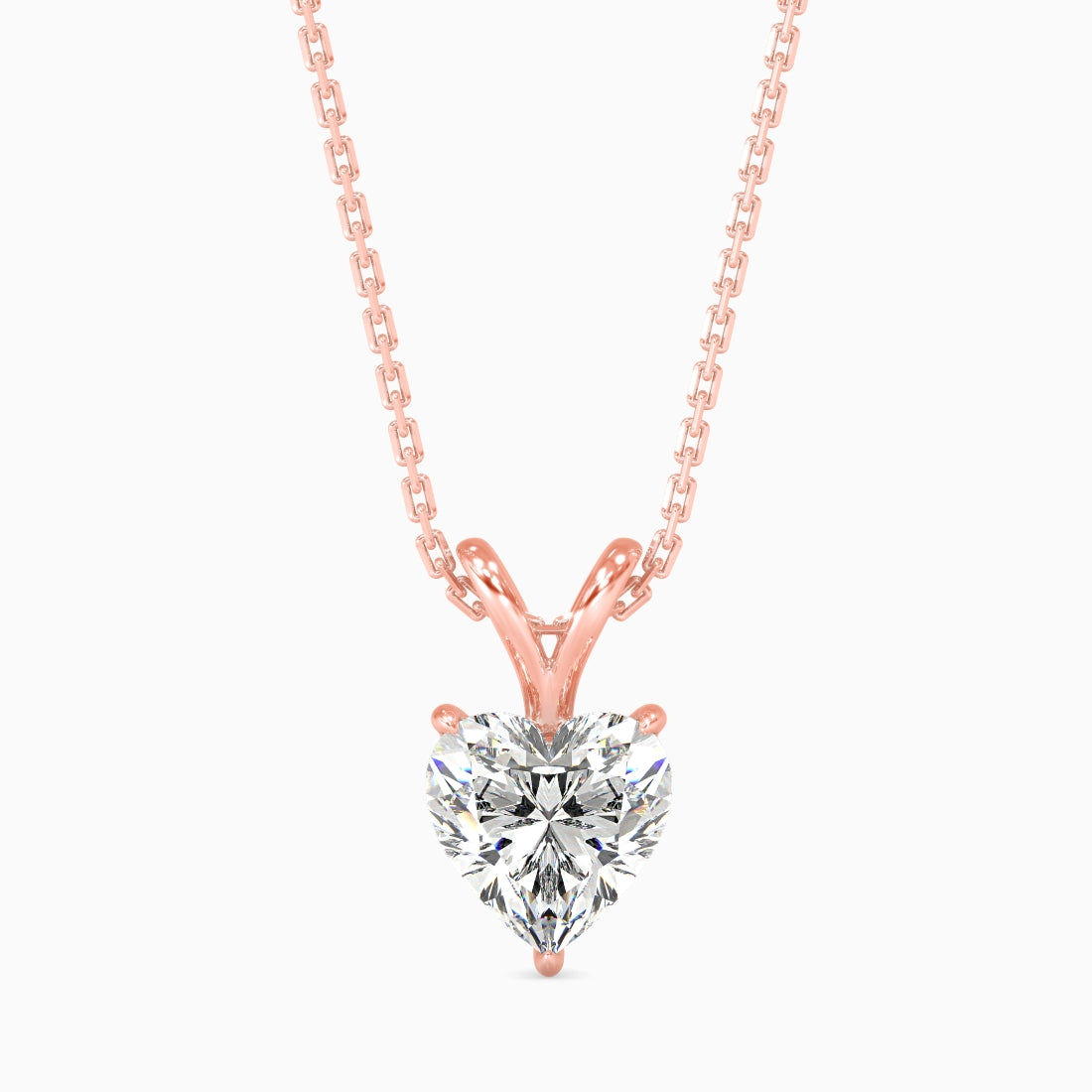 Solitaire Heart Lab-Grown Diamond Pendant without Chain