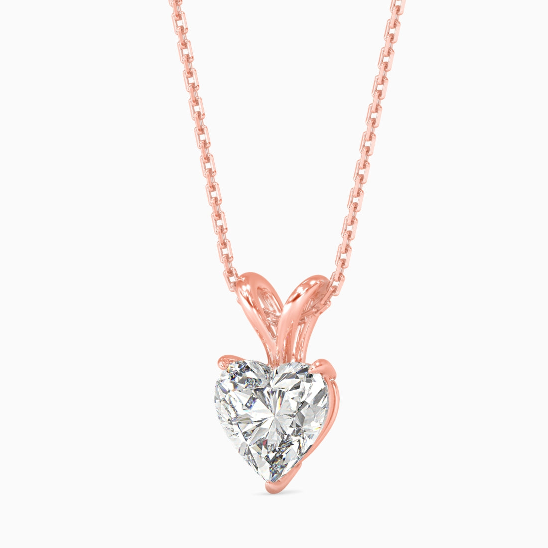 Solitaire Heart Lab-Grown Diamond Pendant without Chain