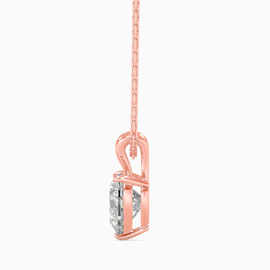 Solitaire Heart Lab-Grown Diamond Pendant without Chain