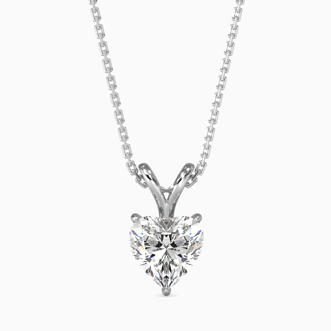 Solitaire Heart Lab-Grown Diamond Pendant without Chain