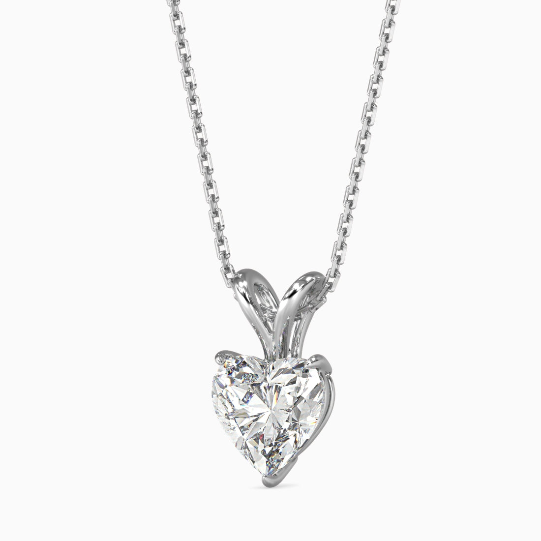 Solitaire Heart Lab-Grown Diamond Pendant without Chain